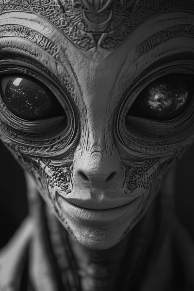 Extraterrestrial Smiling Close Up