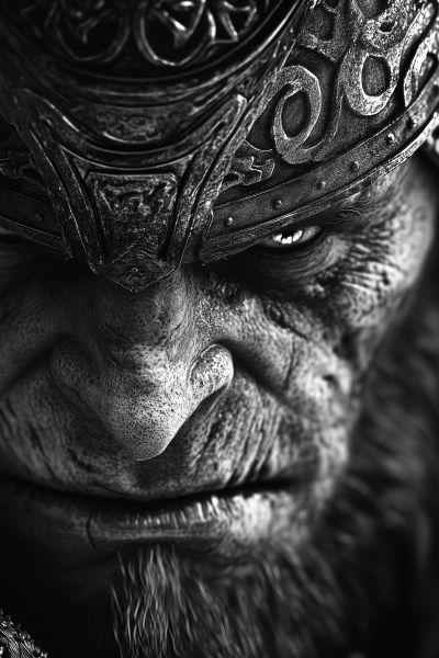 Extreme Close-up of Warrior Orc