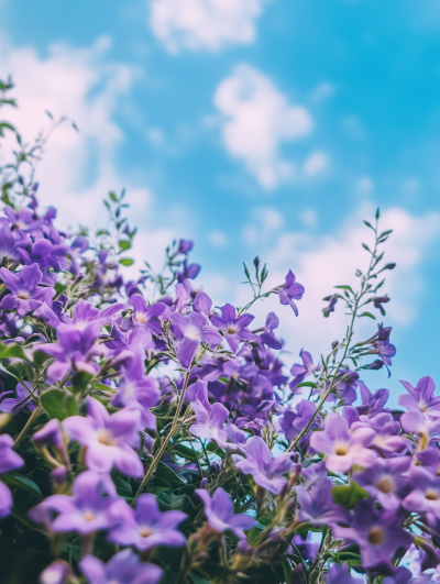 Purple Flowers in the Sky