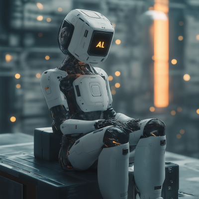 Futuristic Artificial Intelligence Character