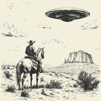 Cowboy and UFO Encounter