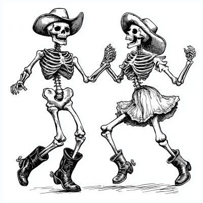 Dancing Skeletons in Cowboy Boots