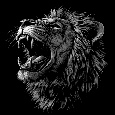 Vintage Roaring Lion Screenprint Design