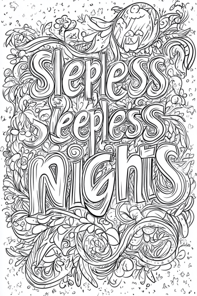 Sleepless Nights Coloring Book Style