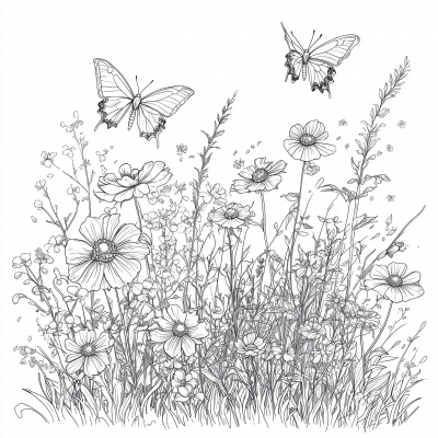 Butterflies in a Meadow