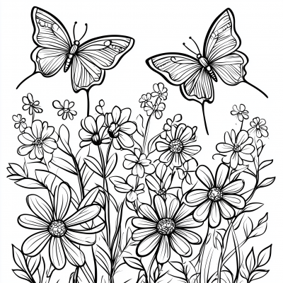 Butterflies in a Garden