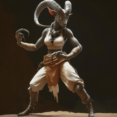 Sable Antelope Character in Fighting Stance