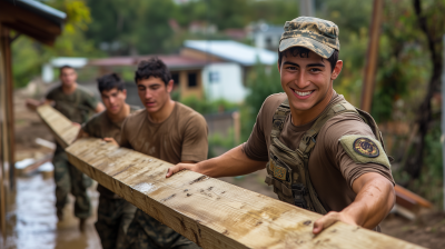 Soldiers Helping with Construction