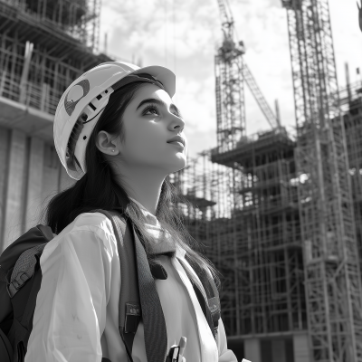 Young Civil Engineer in High School Uniform