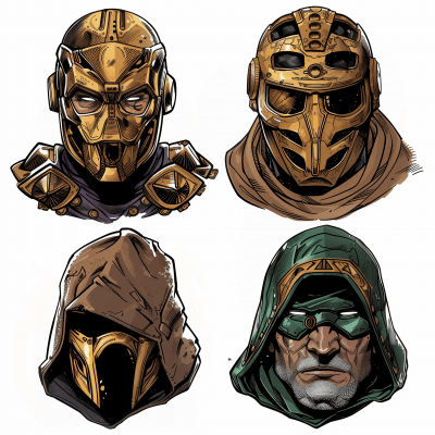 Isolated Comic Book Style Heads