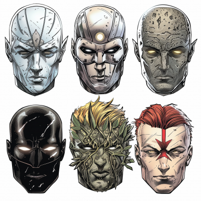 Isolated Comic Book Style Heads