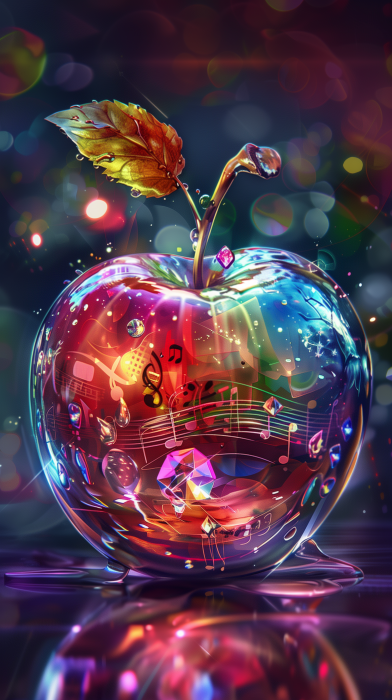 Surreal Glass Apple Illustration