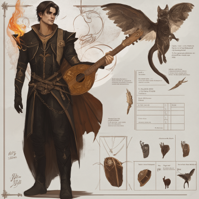 Dark Clothed Male Bard