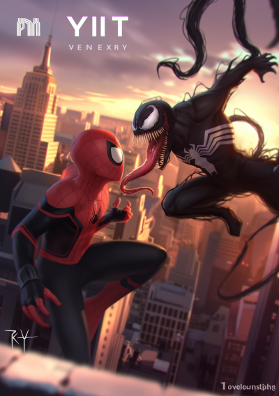 Venom and Spider-Man Comic Characters