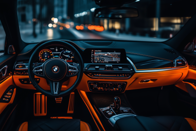 Orange Accent Car Dashboard