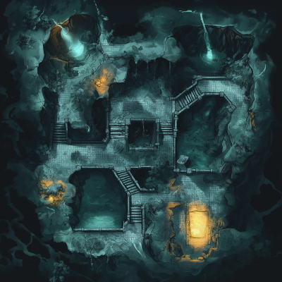 Dark Underdark Cavern Map