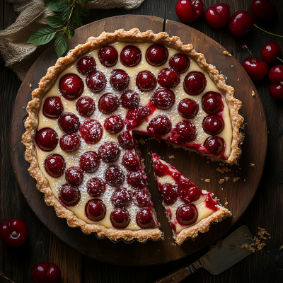 Red and White Tart with Cherry Filling