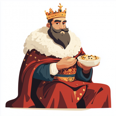 European King Eating Porridge