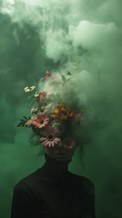 Witch with Flower Face