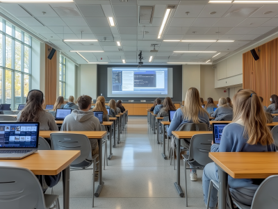 Modern University Classroom with Educational Technology