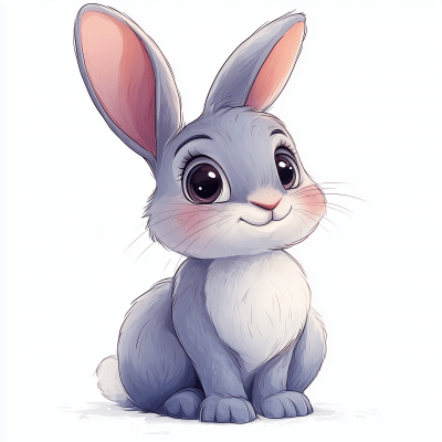 Disney Style Cute Bunny Illustration