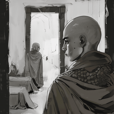 Bald Monk Portrait