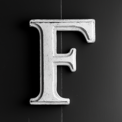 Capital Letter F on Black Background