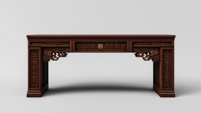 Traditional Chinese Desk with Thunder Pattern