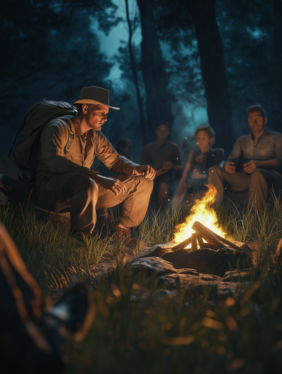 Adventure Campfire Scene