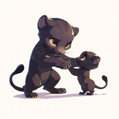 Friendly Black Panthers Illustration