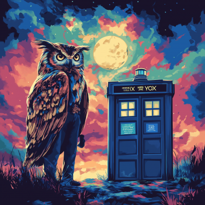 Dr Who Owl and Tardis