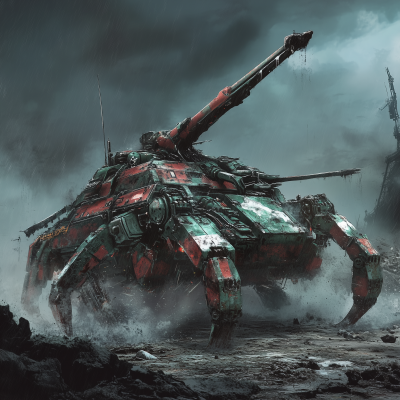 Futuristic Scorpion Tank on Battlefield