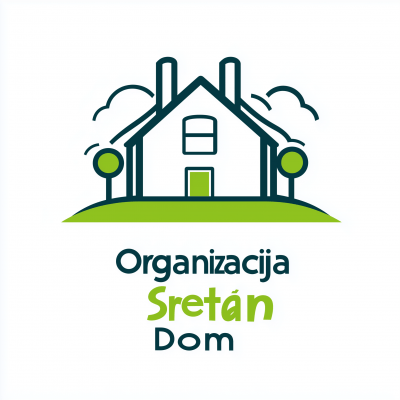 Elegant Modern Logo Design for Organizacija with Slogan Sretan Dom