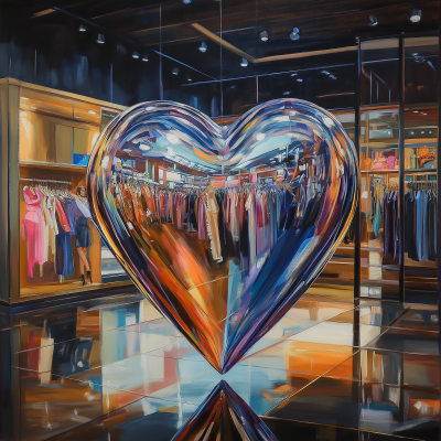 Shiny Heart in Clothing Store