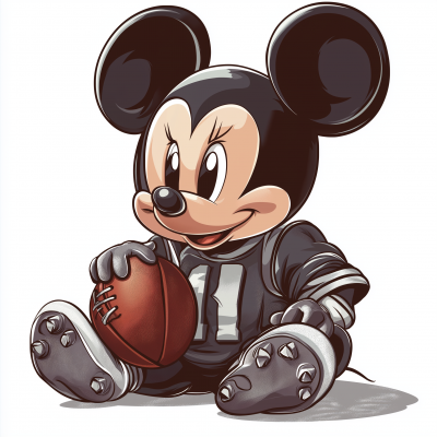 Baby Mouse Football Player Vector Illustration