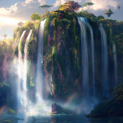 Mystical Cliff Waterfall