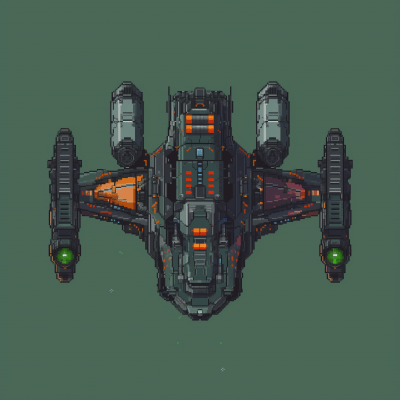 Mining Spaceship Pixel Art