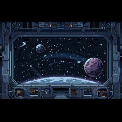 Pixel Art Space Game Window