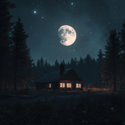 Cinematic Cabin at Night