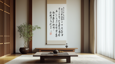 Japanese Zen Room with Calligraphy