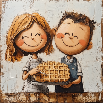 Couple Eating a Waffle