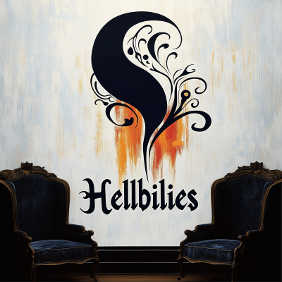 Hellbillies Text on White Background