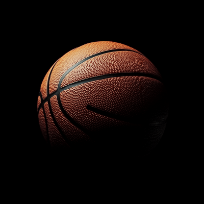 Basketball on Black Background