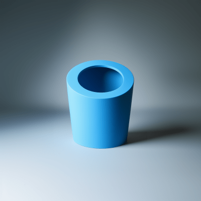 Blue Plastic Bin with Large Circular Opening