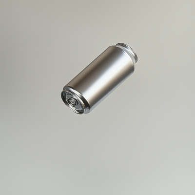 Floating silver can of pop