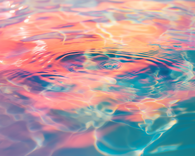 Colorful Iridescent Water Ripples