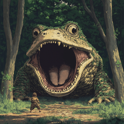 Giant Frog Monster in Forest