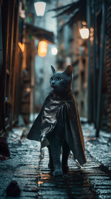 Diamond Cat in Alleyway