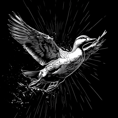 Duck in Flight Tee Shirt Design