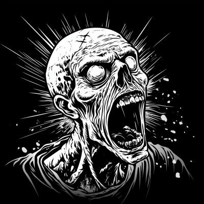 Screaming Zombie Illustration